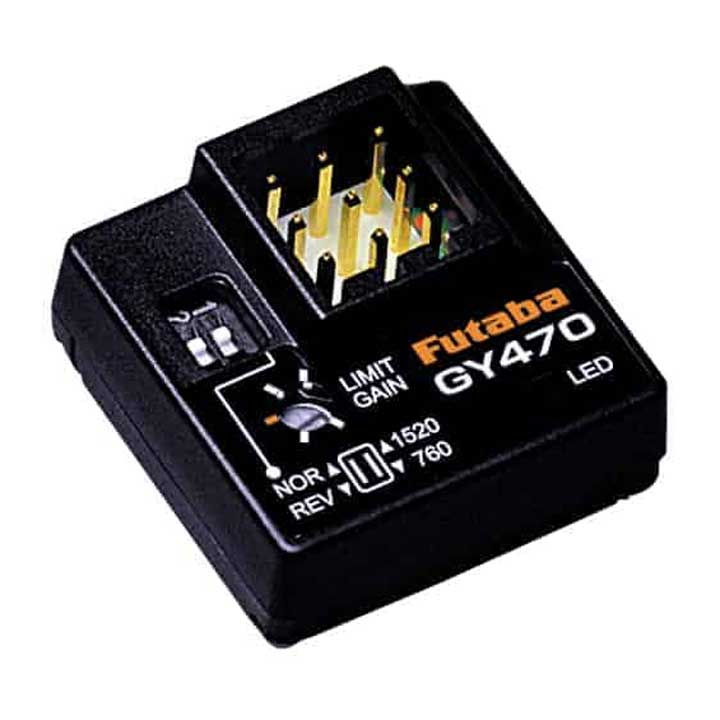 Close up of Futaba GY470 single axis gyroscope