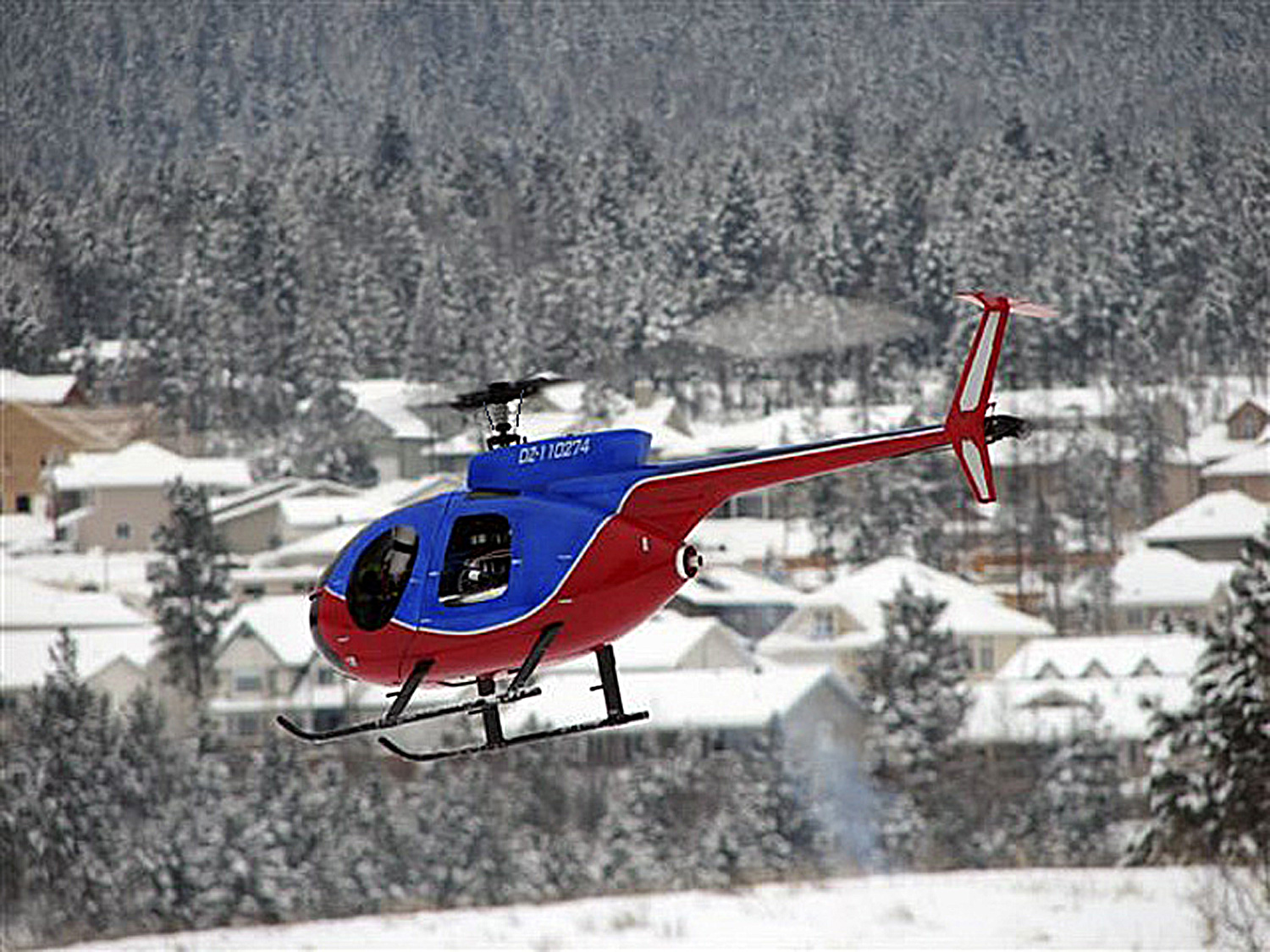 Guaranteed to get attention, a scale model in beautiful red and blue colors