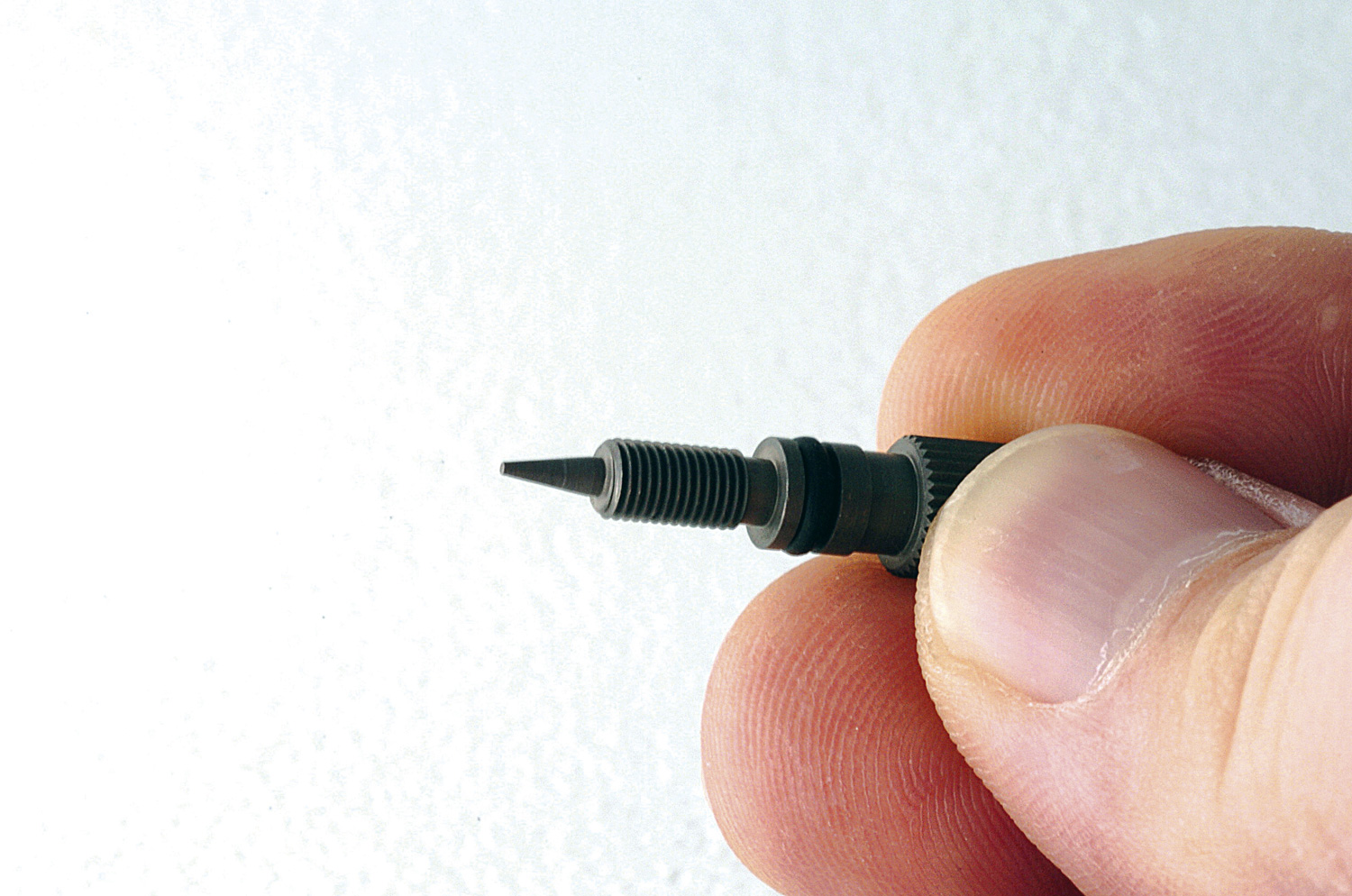 Close up of needle valve and tiny o-rings