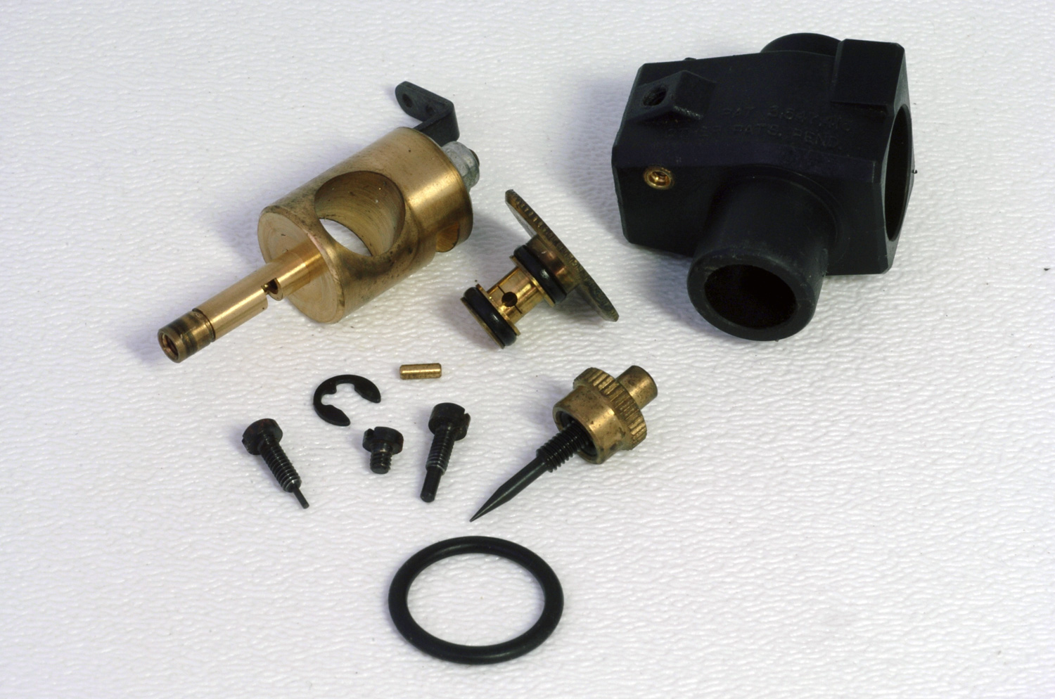 Close up of a disassembled Perry carburetor