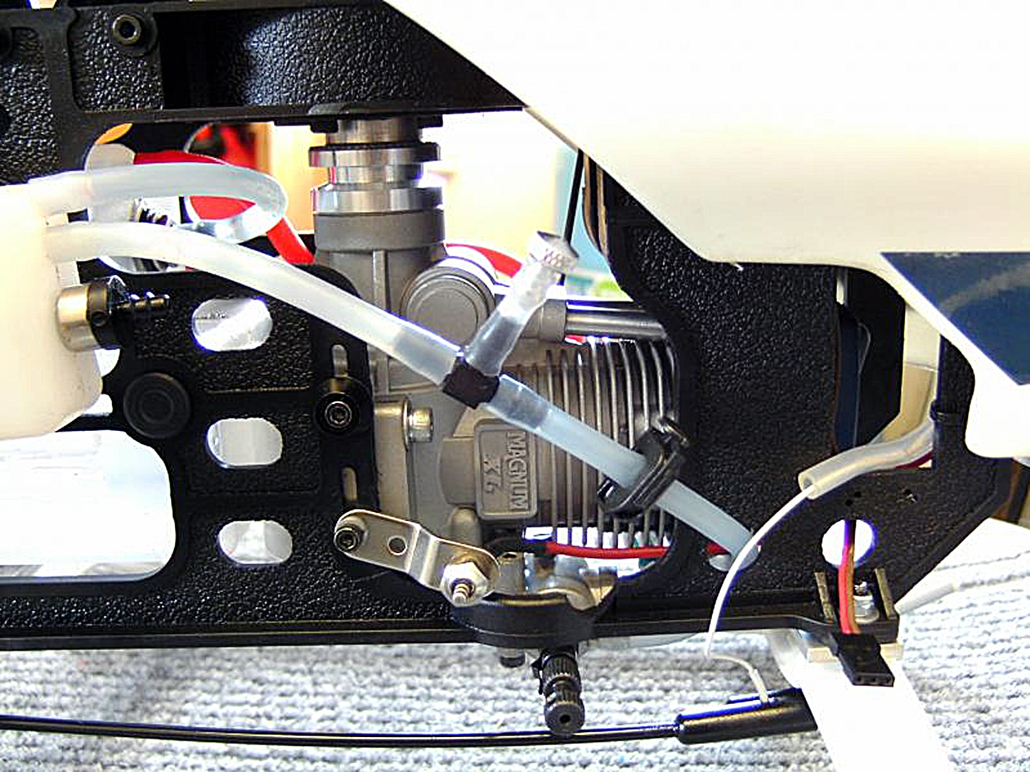 Close up of the Magnum 91XL installed with the Audacity Models Pantera P6 providing a lock buck approach to large displacement four-stroke power