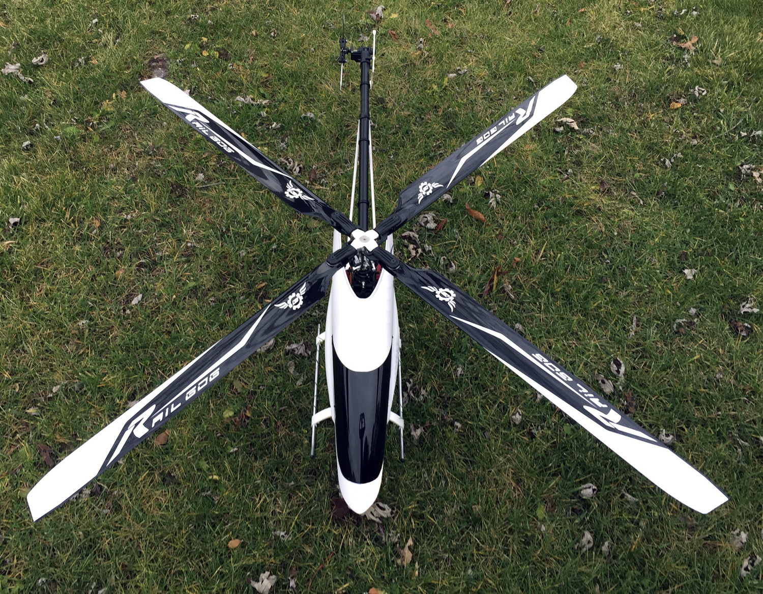 Overhead photo of Pantera P6 fitted with Quattro main rotor head